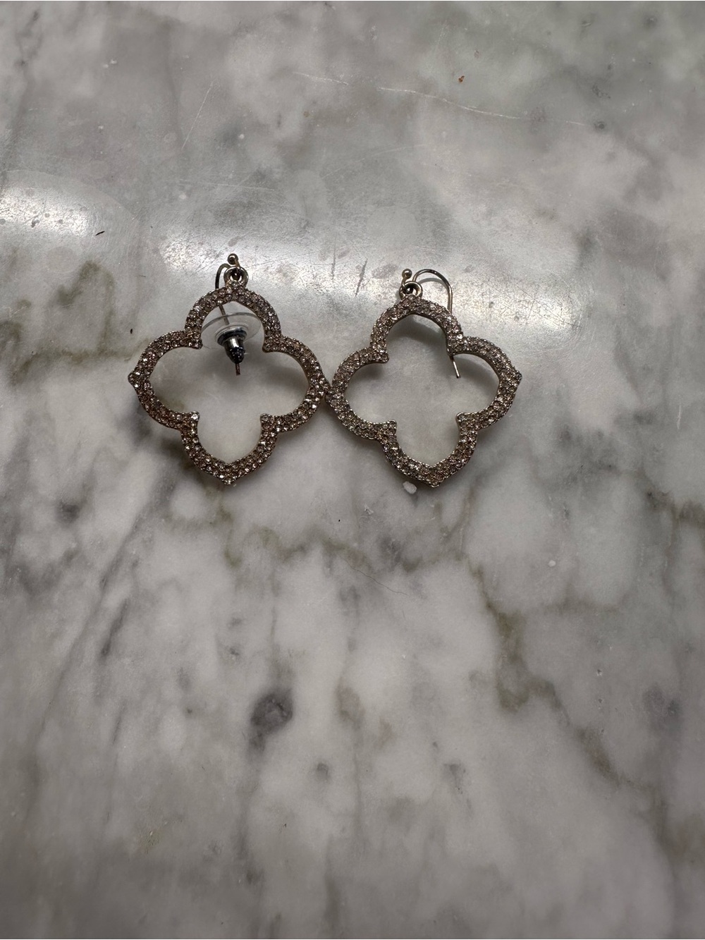 Park Lane Sparkling Silver Open Quatrefoil Drop Earrings